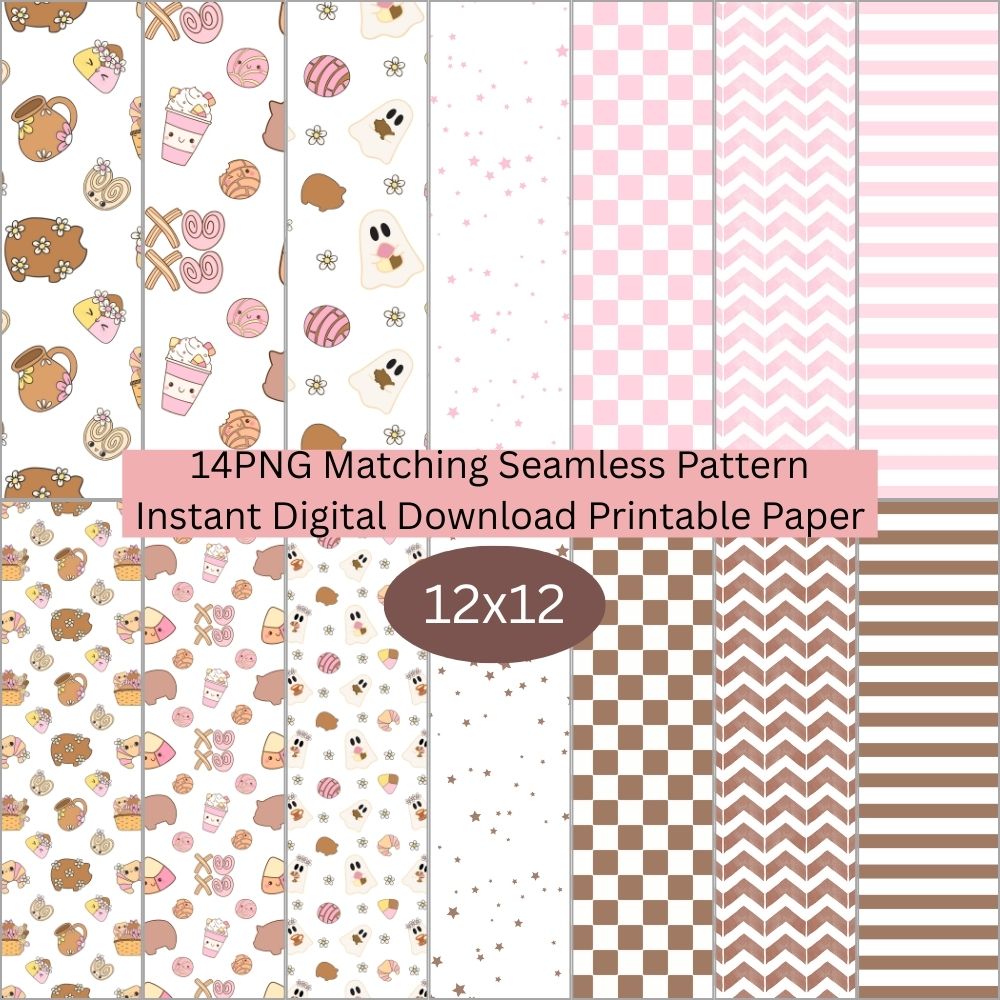 Sweet Mexican Bread Seamless Digital Pattern Paper Set