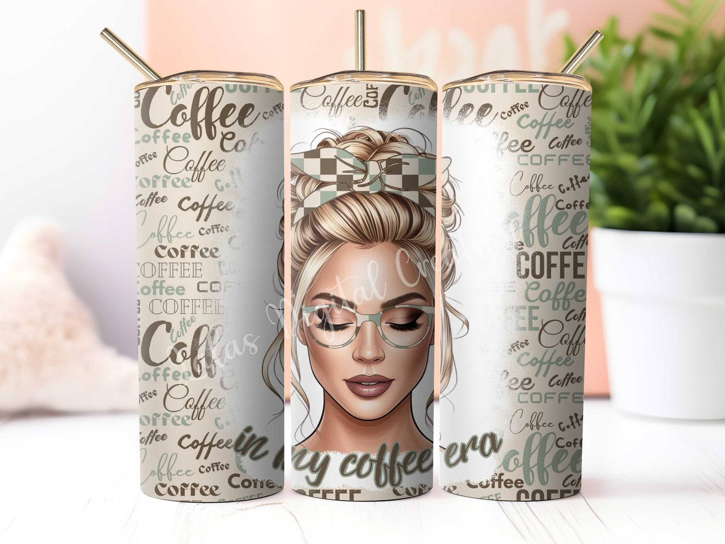 6 Coffee Lover 20oz Tumbler Wrap PNG Digital Download