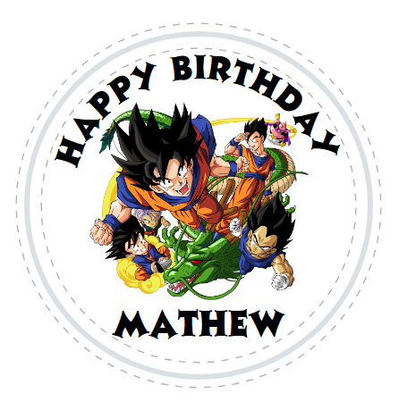 Dragon Ball Z  Kids Custom Personalized Party Favor Sticker Labels