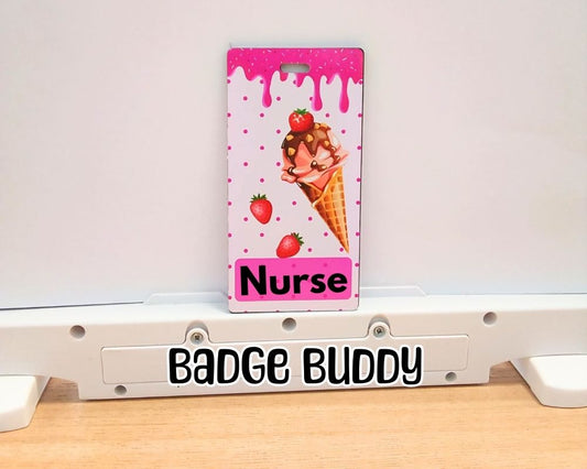 Strawberry Ice Cream Badge Buddy