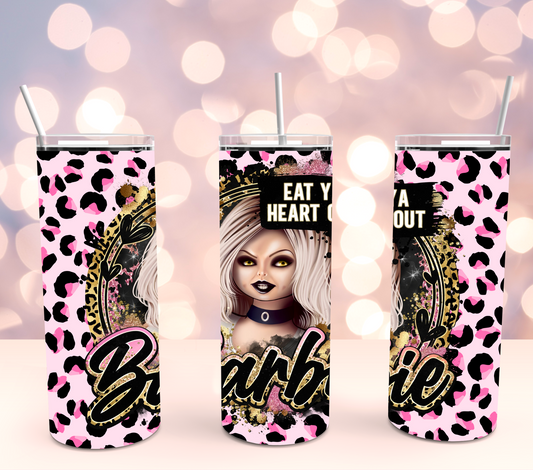 Bride Doll Pink Leopard 20oz Stainless Steel Tumbler Cup