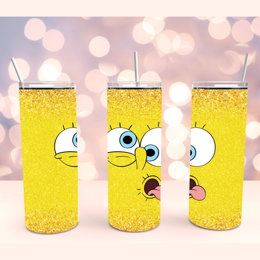 Yellow Sparkle Stainless Steel Tumbler Cup