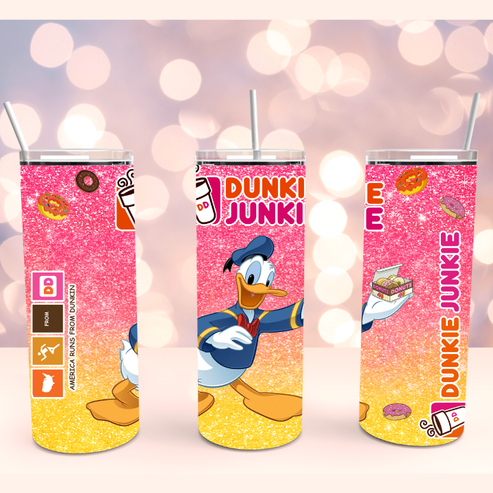 Dunkie Junkie Donuts Stainless Steel Tumbler Cup 20oz