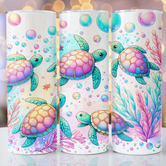 Rainbow Turtle 20oz Stainless Steel Tumbler Cup