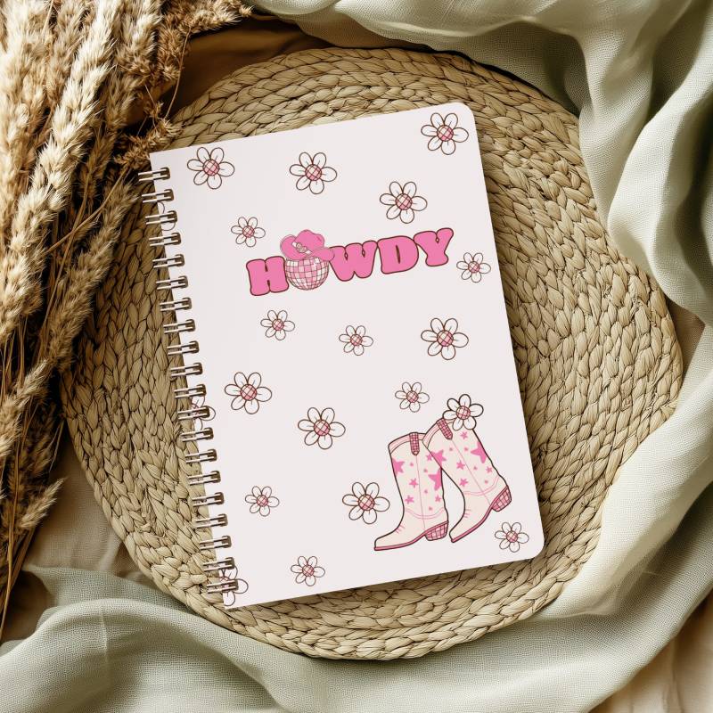 Howdy Cowgirl Pink Digital Lined & Dotted Grid Notebook PDF