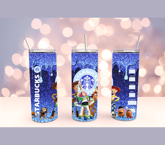 Toys Blue Sparkle Drip Stainless Steel Tumbler Cup