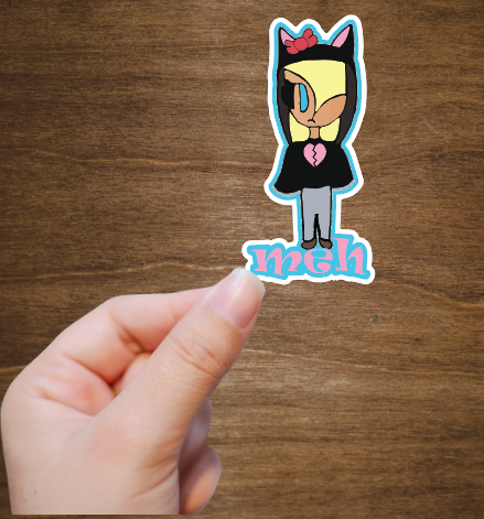 Meh Girl Vinyl Sticker Decal