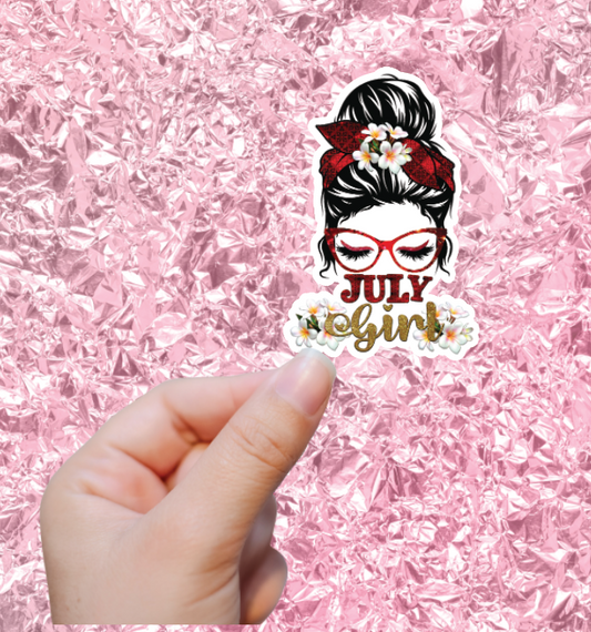 July Girl Vinyl Sticker Decal