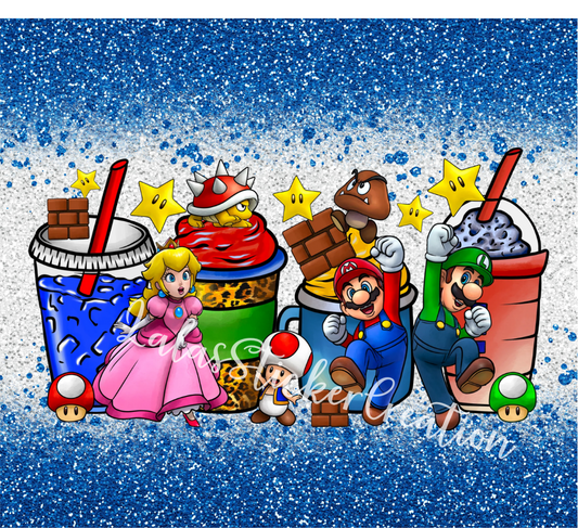 Mario Bro Bundle of 3 20oz Tumbler Wrap PNG