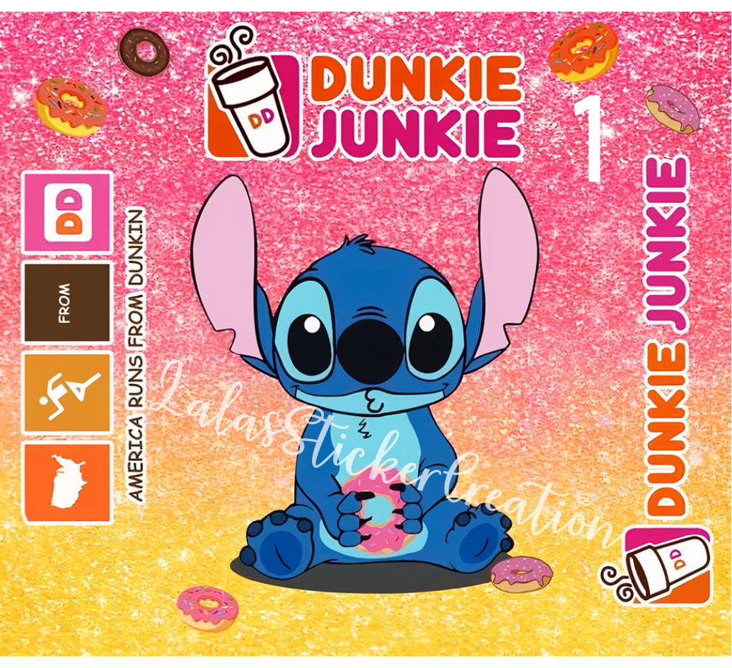 Dunkie Junkie Bundle of 7 20oz Tumbler Wrap PNG Digital Download