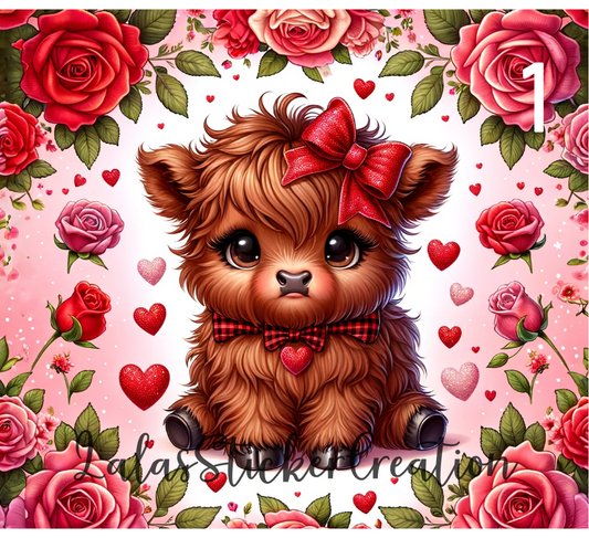 Baby Highland Cow Bundle of 4 20oz Tumbler Wrap PNG Digital Download
