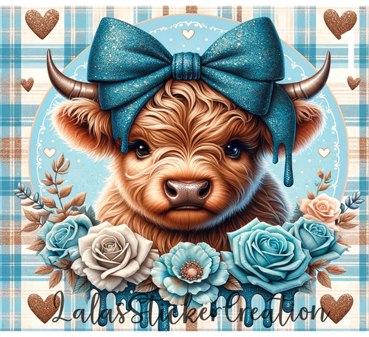 Highland Cow Bundle of 5 20oz Tumbler Wrap PNG Digital Download