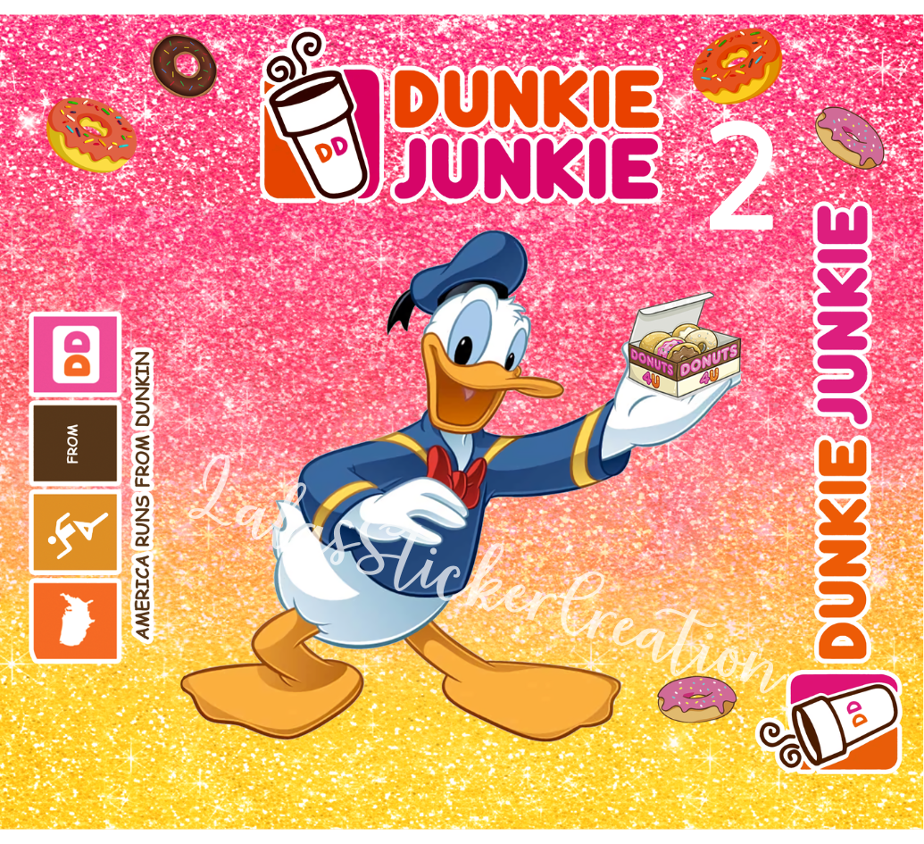 Dunkie Junkie Bundle of 7 20oz Tumbler Wrap PNG Digital Download