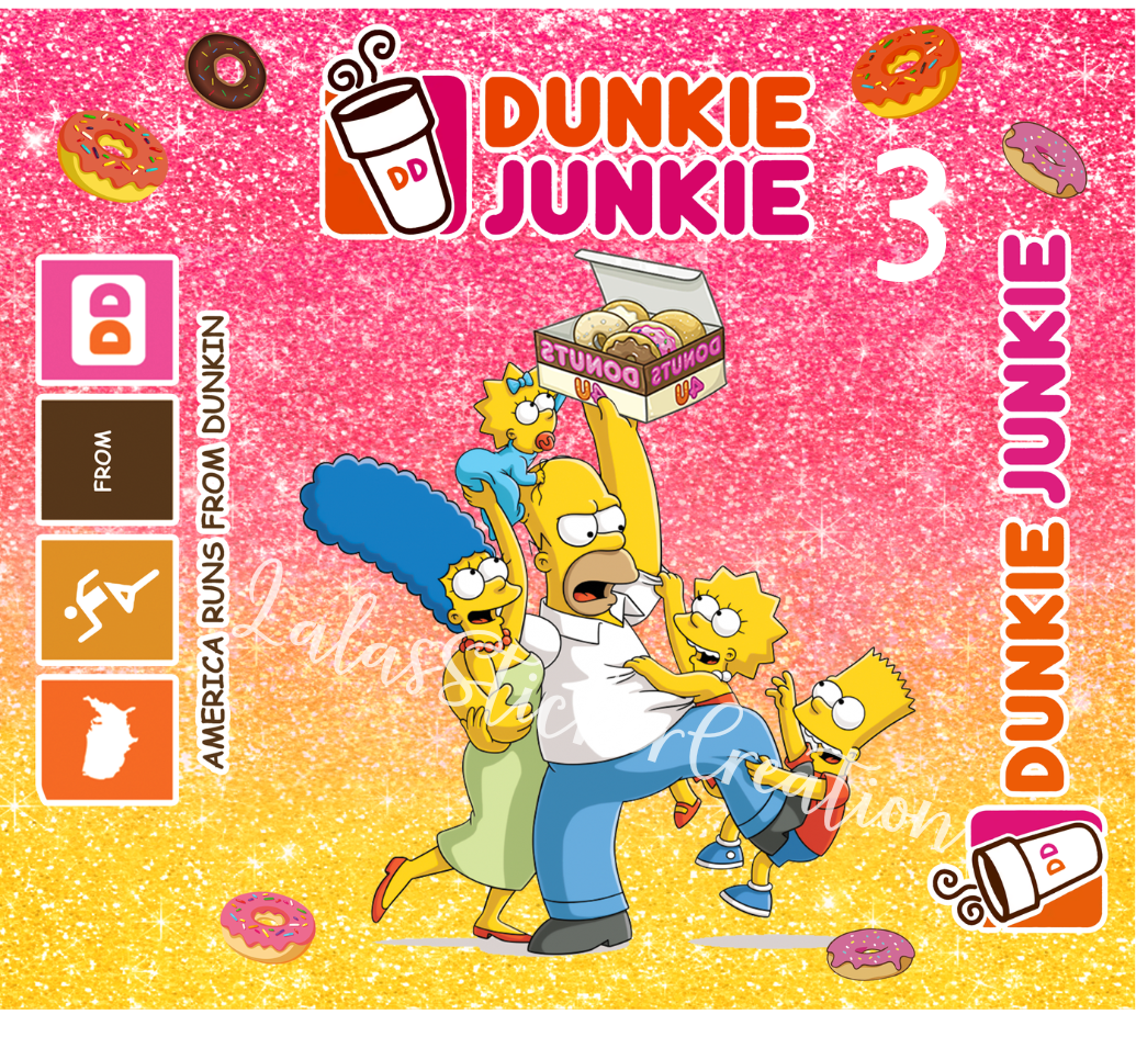 Dunkie Junkie Bundle of 7 20oz Tumbler Wrap PNG Digital Download