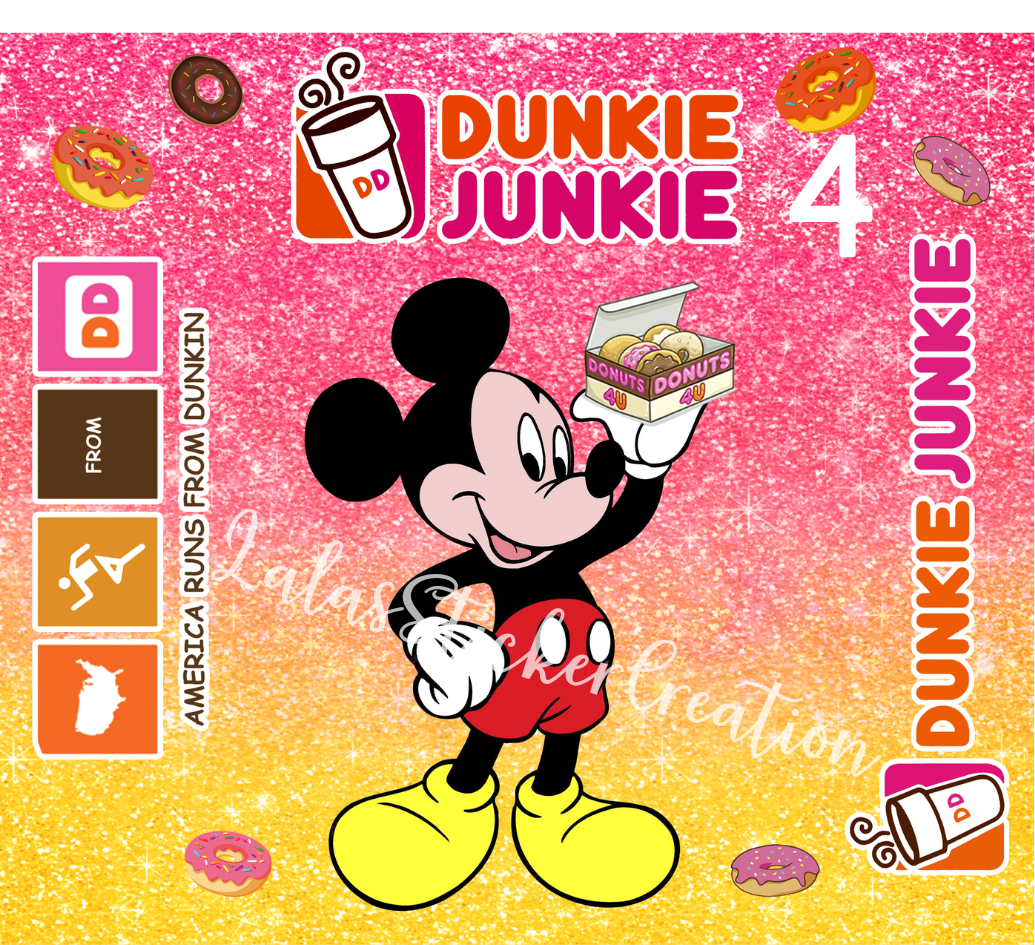 Dunkie Junkie Bundle of 7 20oz Tumbler Wrap PNG Digital Download