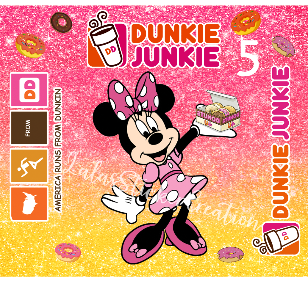 Dunkie Junkie Bundle of 7 20oz Tumbler Wrap PNG Digital Download