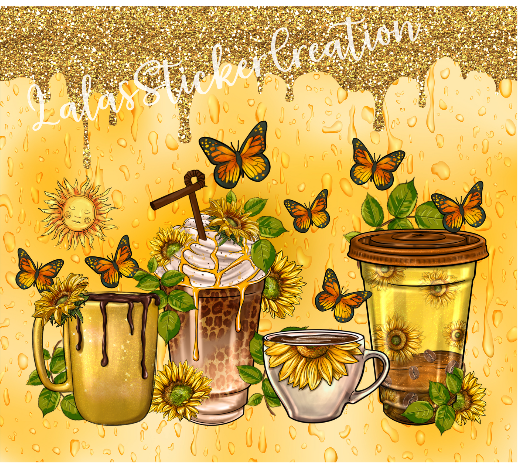 Iced Drink Bundle of 4-20oz Tumbler Wrap PNG Digital Download