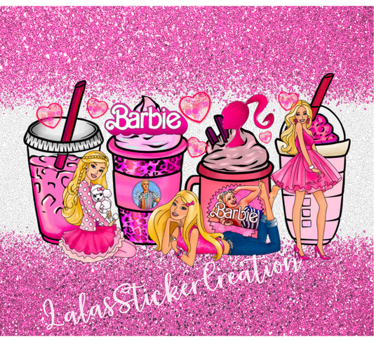 Pink Doll Bundle of 3 Tumbler Wrap PNG