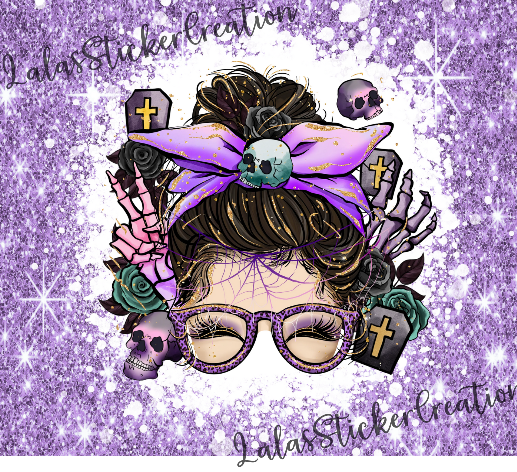 Messy Mom Bun Bundle of 9 20oz Tumbler Wrap PNG