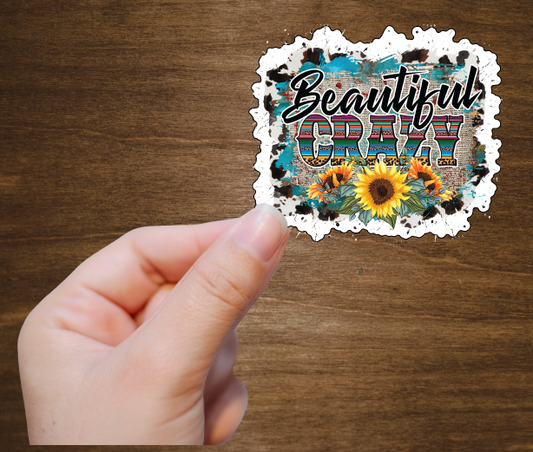 Beautiful Crazy Western Vinyl Sticker Decal