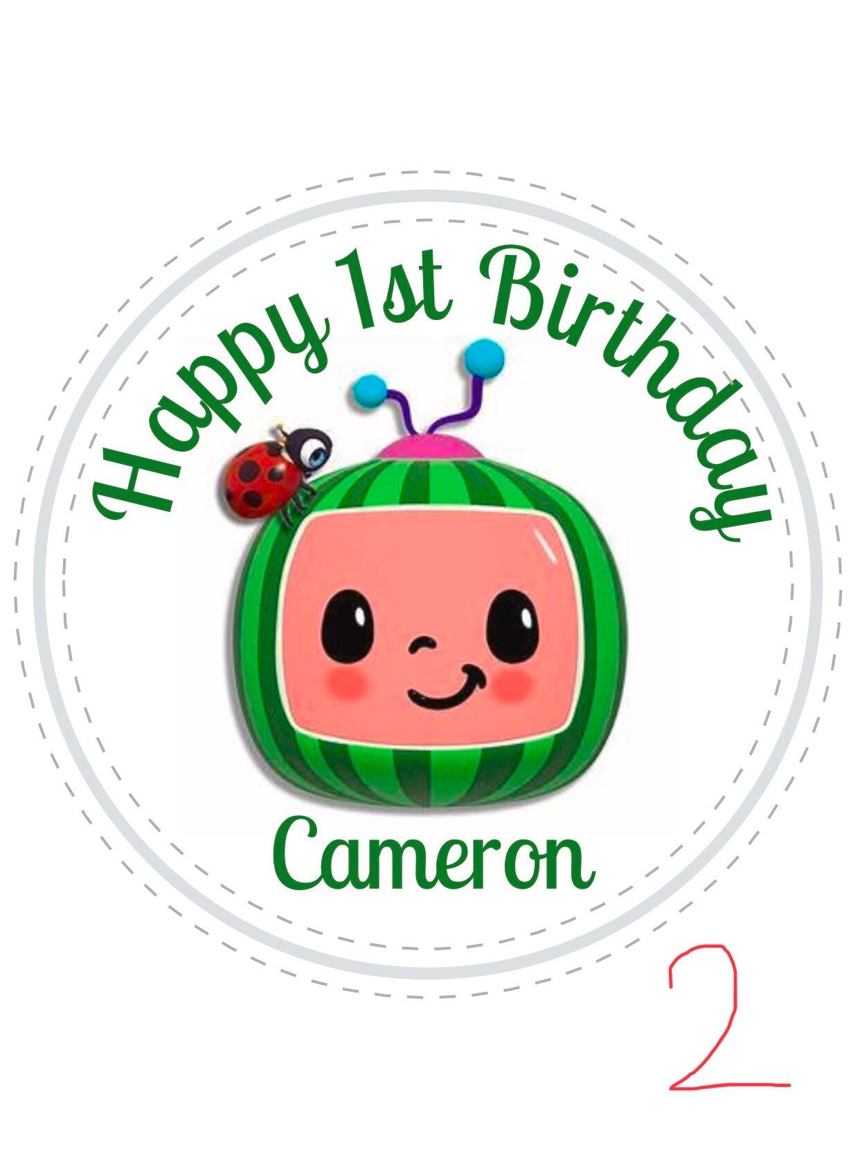 CocoMelon Custom/Personalized Party Favor Sticker Labels