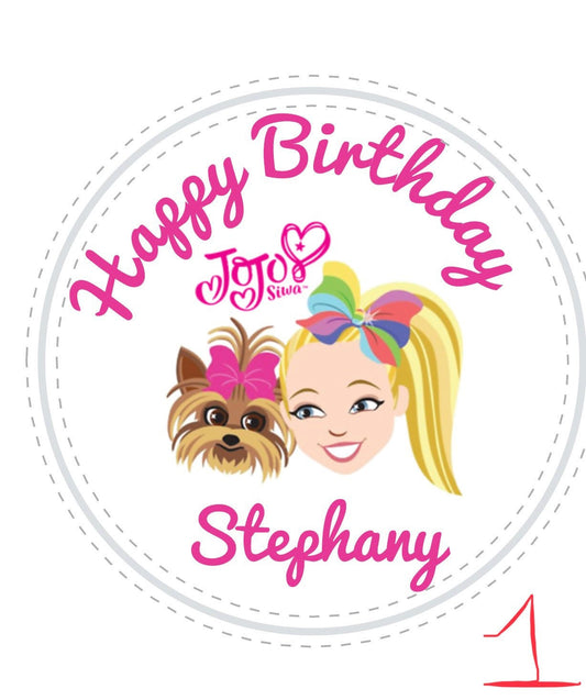 Jo Jo Siwa Custom/Personalized Party Favor Sticker Labels