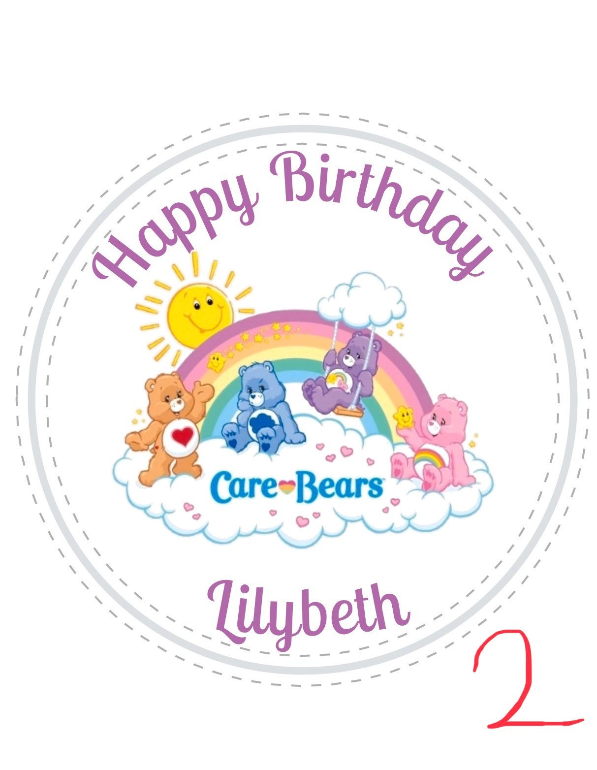 Care Bear Custom/Personalized Birthday Party Favor Sticker Labels – Lalas  Sticker Creation