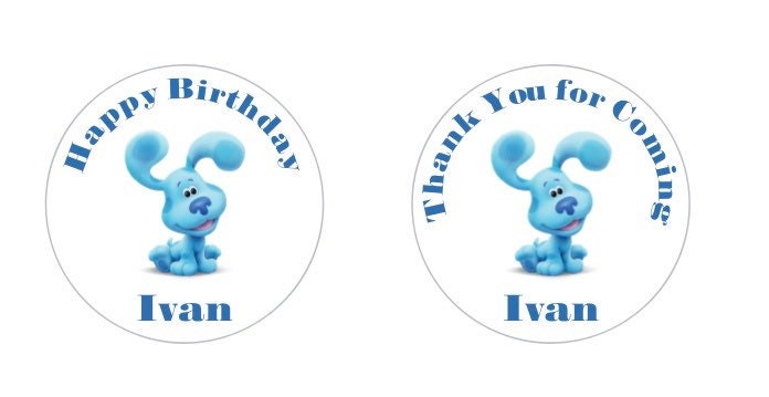 Blues Clues-Magenta Custom Personalized Party Favor Sticker Labels