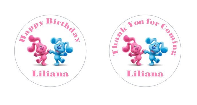 Blues Clues-Magenta Custom Personalized Party Favor Sticker Labels