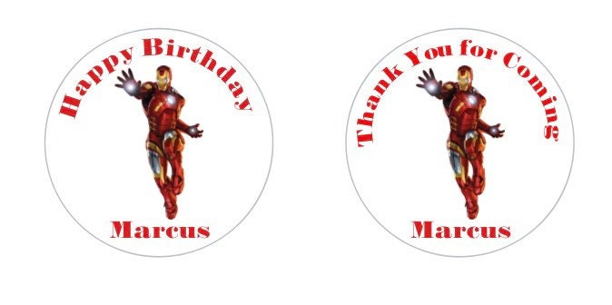 Avengers Custom Personalized Party Favor Sticker Labels