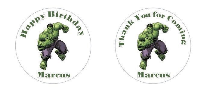 Avengers Custom Personalized Party Favor Sticker Labels