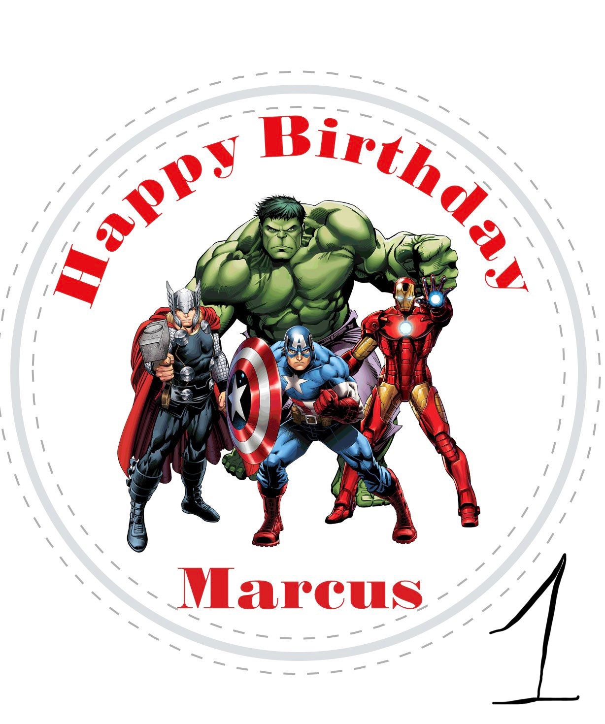 Avengers Custom Personalized Party Favor Sticker Labels