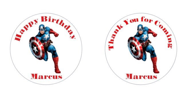 Avengers Custom Personalized Party Favor Sticker Labels