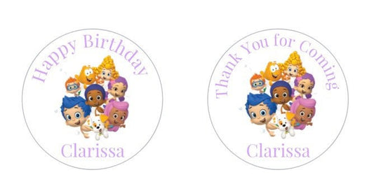 Bubble Guppies Boys Girls  Birthday Custom/Personalized Party Favor Sticker Labels