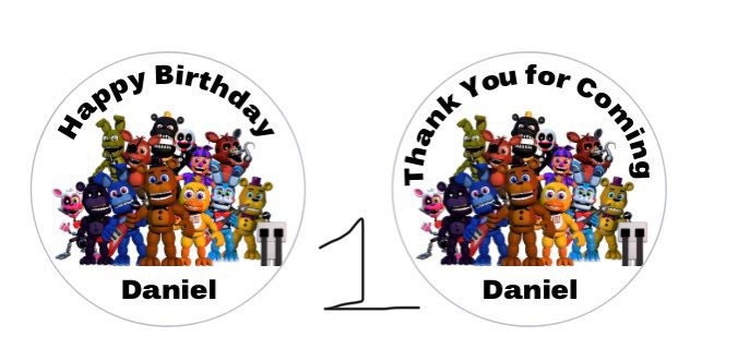 Five Nights at Freddys Kids Custom Personalized Party Favor Sticker Labels